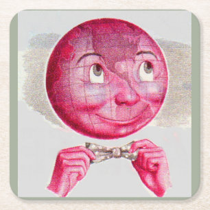 Dessous-de-verre Carré En Papier Le monde dans son esprit