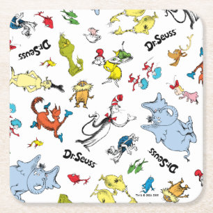 Dessous-de-verre Carré En Papier Le monde du motif de Dr Seuss