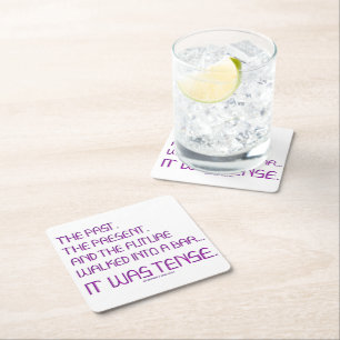 Dessous-de-verre Carré En Papier Le mot tendu de SlipperyJoe passé le violet futur 