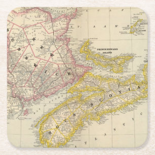Dessous-de-verre Carré En Papier Le Nouveau Brunswick, la Nouvelle-Écosse