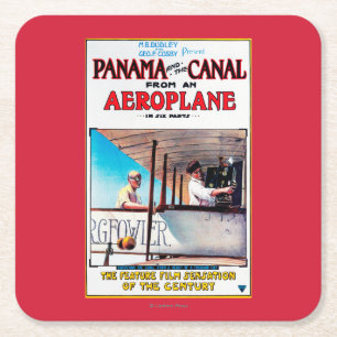 Dessous-de-verre Carré En Papier Le Panama et le courrier de promo de film d'avion