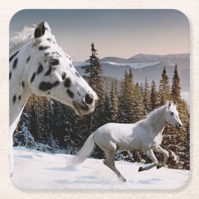 Dessous-de-verre Carré En Papier Le pays des merveilles d'hiver (Devant)