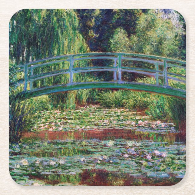 Dessous-de-verre Carré En Papier Le pont japonais (Water-Lily Pond), Monet (Devant)