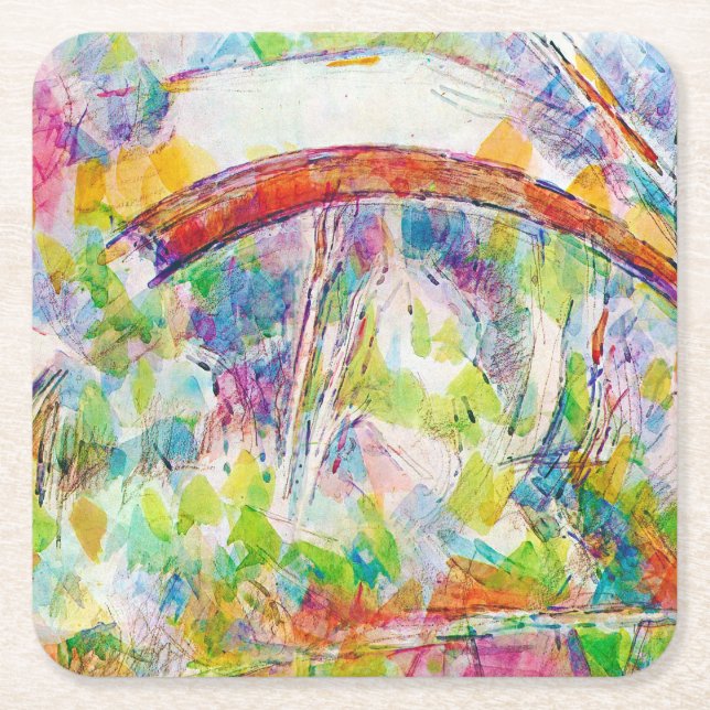 Dessous-de-verre Carré En Papier Le pont, Paul Cezanne (Devant)