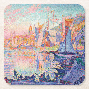 Dessous-de-verre Carré En Papier Le Port de Saint-Tropez, Signac