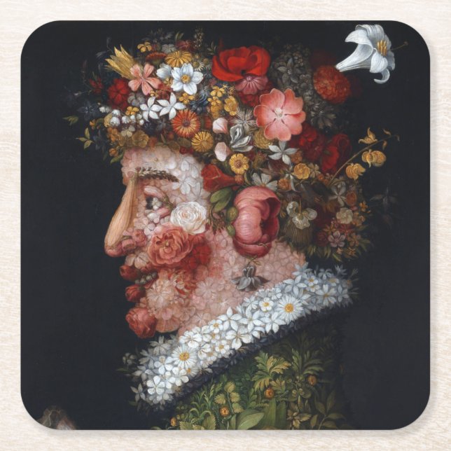 Dessous-de-verre Carré En Papier Le Printemps, Arcimboldo (Devant)