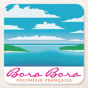Dessous-de-verre Carré En Papier Le récif de Bora