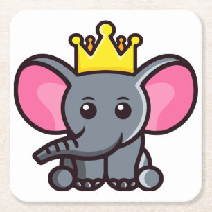 Dessous-de-verre Carré En Papier Le roi éléphant