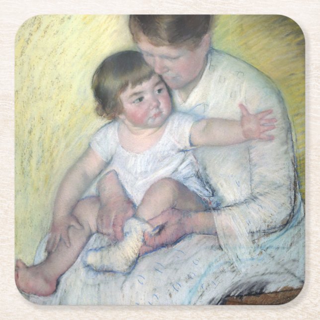 Dessous-de-verre Carré En Papier Le Stocking, Mary Cassatt (Devant)