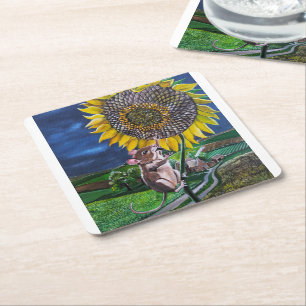 Dessous-de-verre Carré En Papier Le tableau Le Sommet du Tournesol d'Alfred Fox