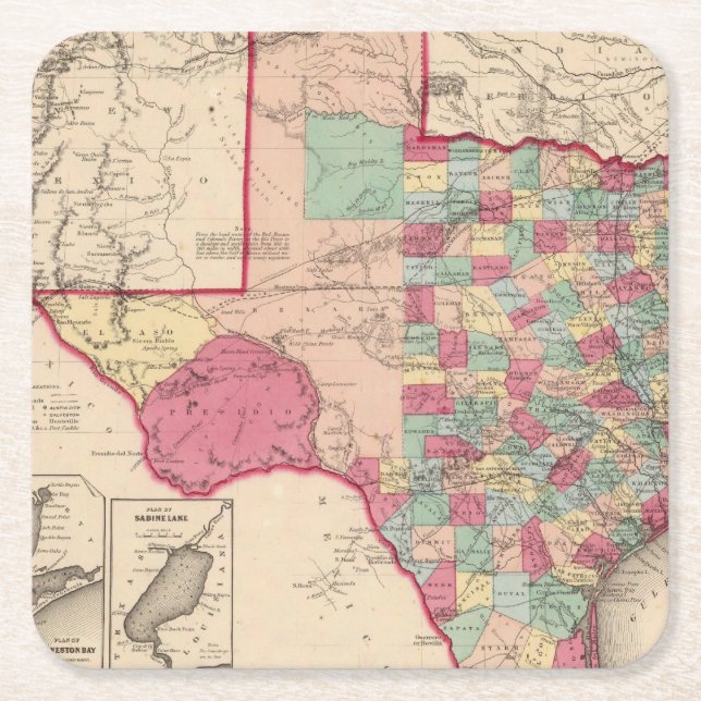 Dessous-de-verre Carré En Papier Le Texas 10 (Devant)