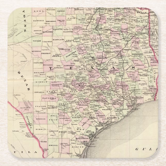Dessous-de-verre Carré En Papier Le Texas 12 (Devant)