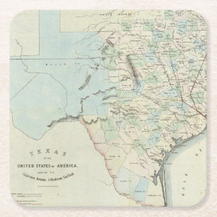 Dessous-de-verre Carré En Papier Le Texas des Etats-Unis d'Amérique
