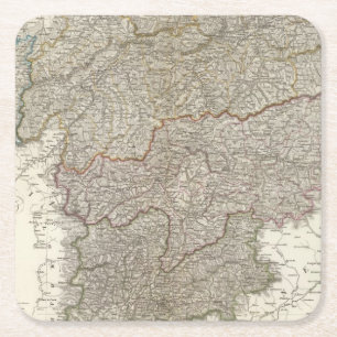 Dessous-de-verre Carré En Papier Le Tyrol, Voralberg, Liechtenstein