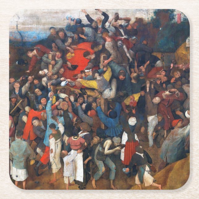 Dessous-de-verre Carré En Papier Le vin de Saint Martin, Pieter Bruegel (Devant)