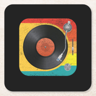 Dessous-de-verre Carré En Papier Lecteur vinyle