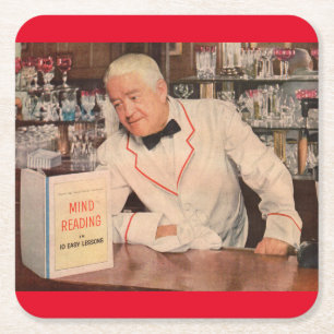 Dessous-de-verre Carré En Papier lecture d'esprit au bar