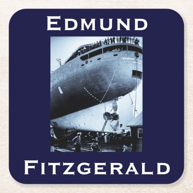 Dessous-de-verre Carré En Papier L'Edmund Fitzgerald (Devant)