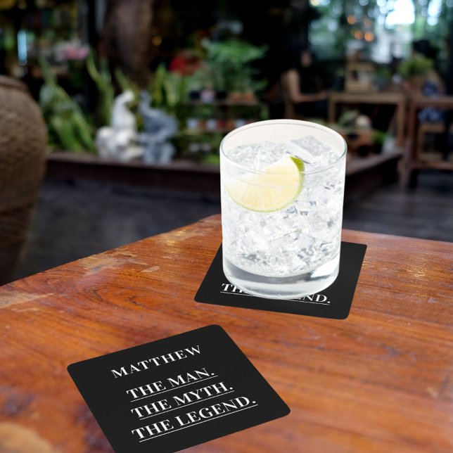 Dessous-de-verre Carré En Papier Légende du mythe de l'homme blanc noir (Créateur téléchargé)