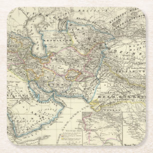 Dessous-de-verre Carré En Papier L'empire du calife à son plus grand - est