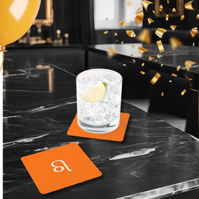 Dessous-de-verre Carré En Papier Leo zodiac - néon orange (Créateur téléchargé)
