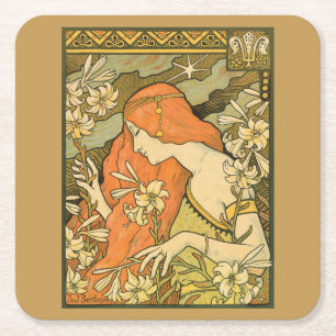 Dessous-de-verre Carré En Papier L'Ermitage French Nouveau Femme dans un champ de f