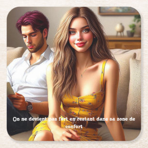 Dessous-de-verre Carré En Papier  - Les Ailes de l’Espoir