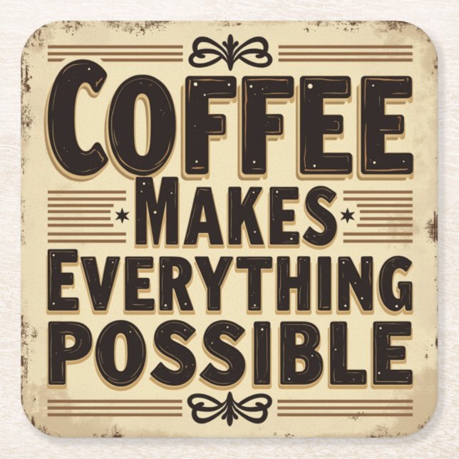 Dessous-de-verre Carré En Papier Les amateurs de café dessous de verre (Devant)