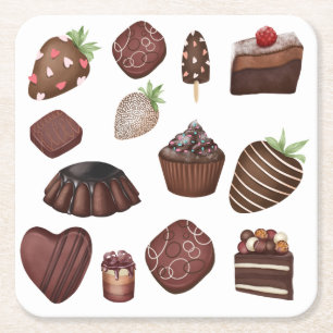 Dessous-de-verre Carré En Papier Les amateurs de chocolat