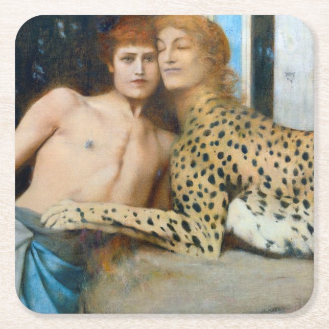 Dessous-de-verre Carré En Papier Les Caresses, Fernand Khnopff (Devant)