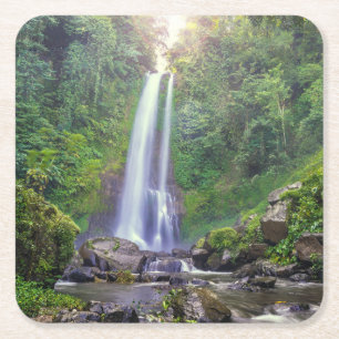 Dessous-de-verre Carré En Papier Les cascades   Bali, Indonésie