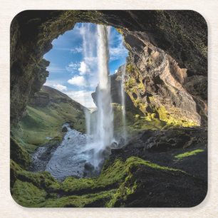Dessous-de-verre Carré En Papier Les cascades Cascade islandaise
