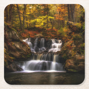 Dessous-de-verre Carré En Papier Les cascades Connecticut Nouvelle-Angleterre