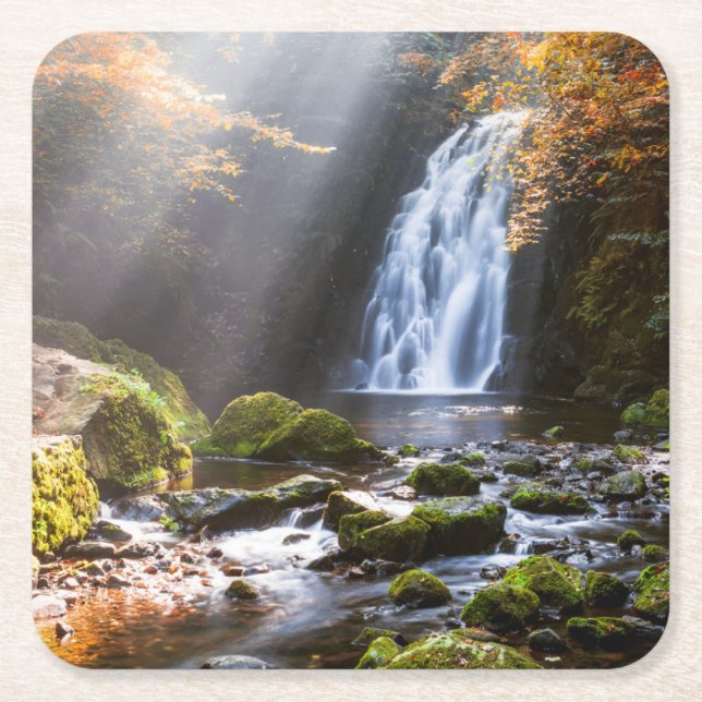 Dessous-de-verre Carré En Papier Les cascades | Gleno, Irlande du Nord (Devant)