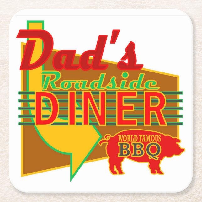 Dessous-de-verre Carré En Papier Les Dessous de verre de dîner de papa (Devant)