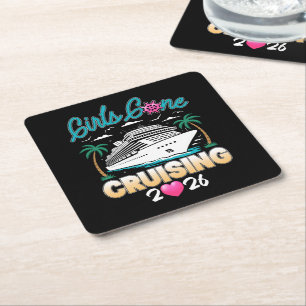 Dessous-de-verre Carré En Papier Les filles sont parties en croisière 2026 Amies as