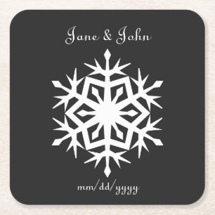 Dessous-de-verre Carré En Papier Les flocons d'hiver dans le Dessous de verre de pa