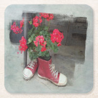 Les Geraniums rouges comme un robuste