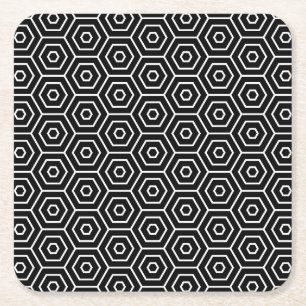 Dessous-de-verre Carré En Papier Les hexagones donnent au motif géométrique