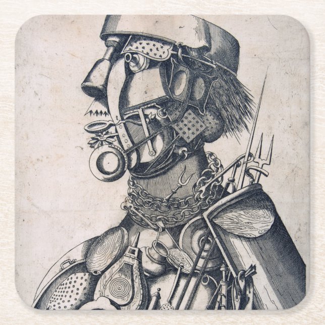 Dessous-de-verre Carré En Papier Les instruments de subsistance humaine, Arcimboldo (Devant)