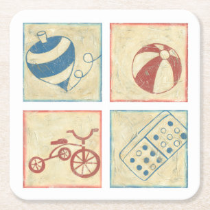 Dessous-de-verre Carré En Papier Les jouets des enfants par Chariklia Zarris