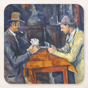 Dessous-de-verre Carré En Papier Les Joueurs de cartes, Cézanne