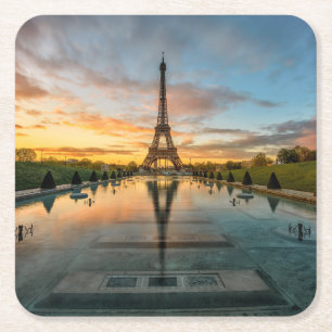 Dessous-de-verre Carré En Papier Les monuments   Tour Eiffel