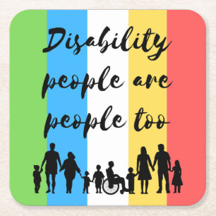 Dessous-de-verre Carré En Papier les personnes handicapées sont aussi des personnes