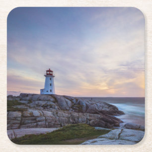 Dessous-de-verre Carré En Papier Les phares Phare de Peggy's Cove Nouvelle-Écosse