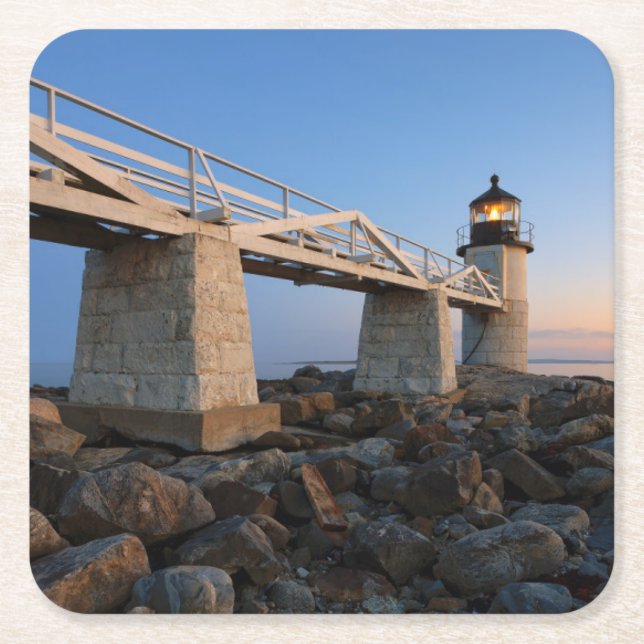 Dessous-de-verre Carré En Papier Les phares | Phare de Port Clyde Maine (Devant)