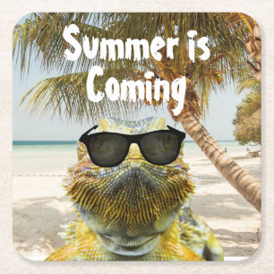 Dessous-de-verre Carré En Papier L'été arrive