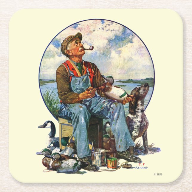 Dessous-de-verre Carré En Papier Leurres (Devant)