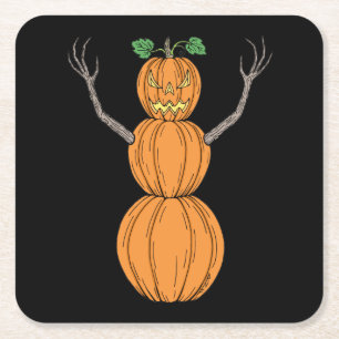 Dessous-de-verre Carré En Papier L'homme de citrouille Art d'Halloween