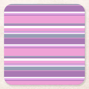 Dessous-de-verre Carré En Papier Lilac rayures